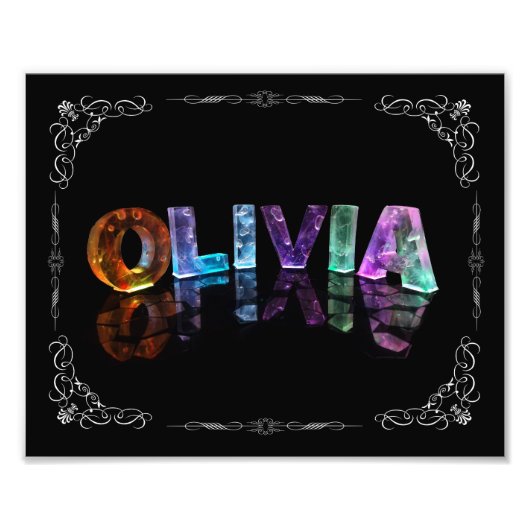 Impression Photo Olivia - Le nom Olivia en lumières 3D (Photographi (Devant)