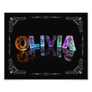 Impression Photo Olivia - Olivia nommée dans 3D s'allume