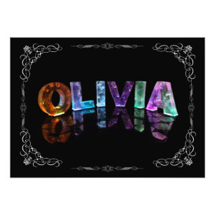 Impression Photo Olivia - Olivia nommée dans 3D s'allume