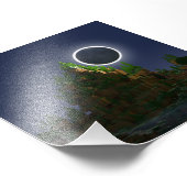 Impression Photo Ombre de la lune basse Poly Voxel Art (Coin)
