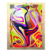 Impression Photo Ondes graphiques globe - metal bg (Devant)