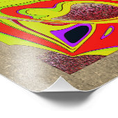 Impression Photo Ondes graphiques globe - metal bg (Coin)