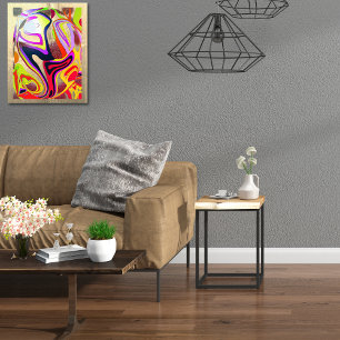 Impression Photo Ondes graphiques globe - metal bg