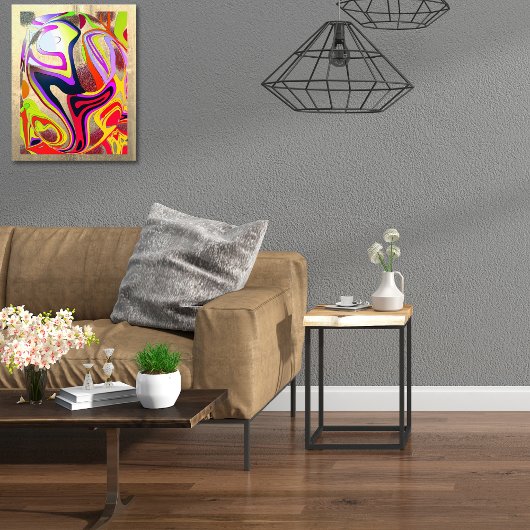 Impression Photo Ondes graphiques globe - metal bg