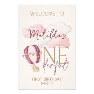 Impression Photo ONE derful First Birthday Affiche de bienvenue de 