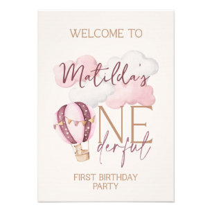 Impression Photo ONE derful First Birthday Affiche de bienvenue de 