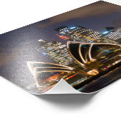 Impression Photo Opéra de Sydney & paysage urbain la nuit, Australi (Coin)