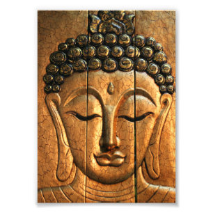 Impression Photo Or Bouddha métallique