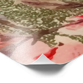 Impression Photo Or Rose Floral Fleur Raspberry Rose Aquarelle (Coin)