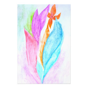Impression Photo Orange Violet rose et vert Fleur Abstrait