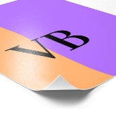 Impression Photo Orange violet uni ajouter nom lettre monogramme te (Coin)