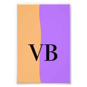 Impression Photo Orange violet uni ajouter nom lettre monogramme te
