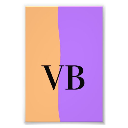 Impression Photo Orange violet uni ajouter nom lettre monogramme te (Devant)