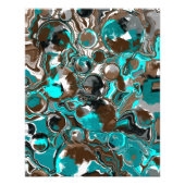 Impression Photo Orbite Brown, turquoise et marbre noir (Devant)