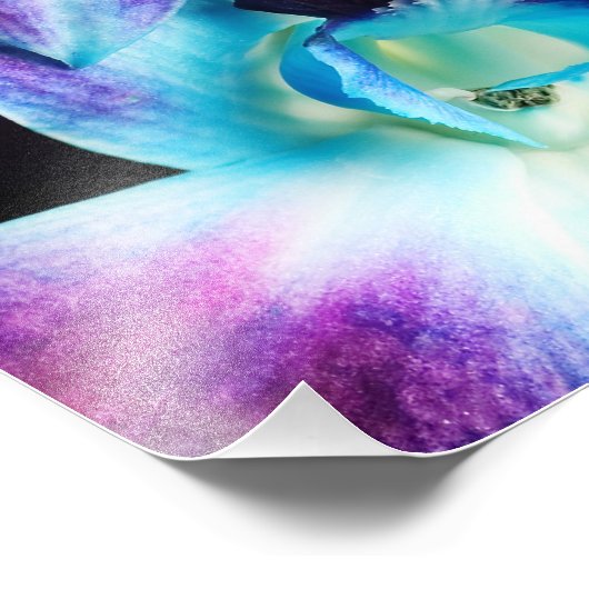 Impression Photo Orchidées Customisées à l'orchidée pourpre et bleu (Coin)