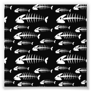 Impression Photo Os squelette Poisson Bones Pêche Humour Pêcheur Af