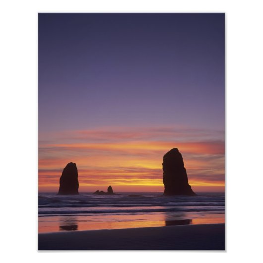 Impression Photo OU, côte de l'Oregon, Cannon Beach, stacks à 2 (Devant)