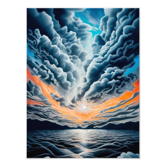 Impression Photo Où le ciel rencontre la mer : une peinture de couc (Devant)