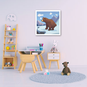 Impression Photo Ours Brown dans les montagnes