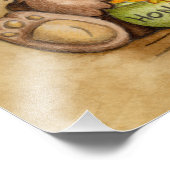 Impression Photo Ours Brun Mignon Avec Un Pot De Miel (Coin)