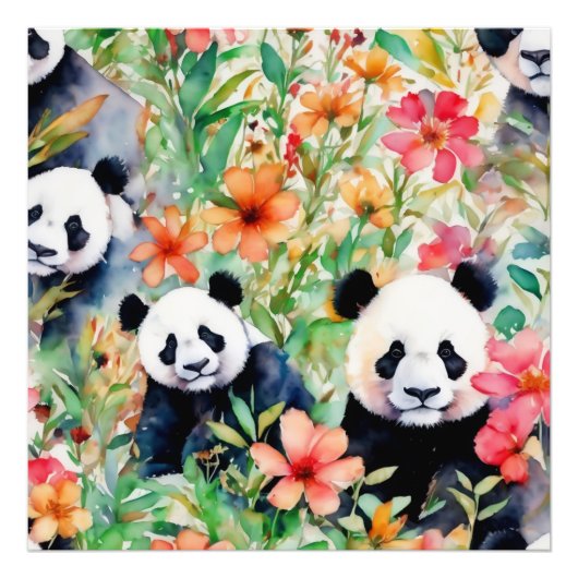 Impression Photo Ours de panda aquarelle (Devant)