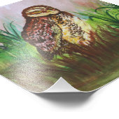 Impression Photo Owl in nature watercolor art (Coin)