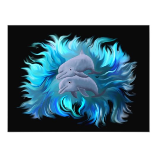 Impression Photo Paire de dauphins (Devant)