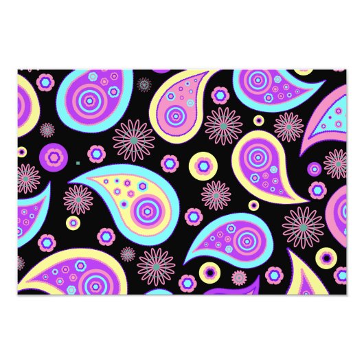 Impression Photo Paisley colorée, Motif Paisley, Persian Paisley (Devant)