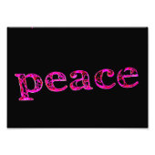 Impression Photo paix rose sur noir (Devant)