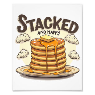 Impression Photo Pancakes Pile Et Joyeux Sirop Délice
