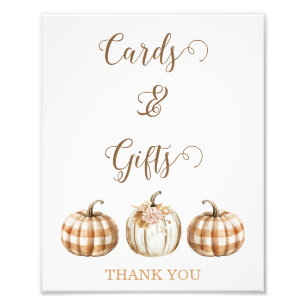 Impression Photo Pancarte de Baby Shower Citrouille Orange d'Automn