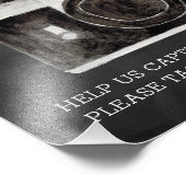 Impression Photo Pancarte de mariage avec hashtag Oh Snap Camera (Coin)