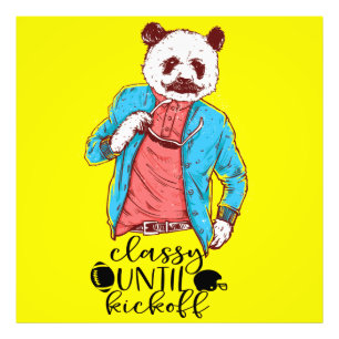 Impression Photo Panda Bear Classieux jusqu'au coup d'envoi Footbal