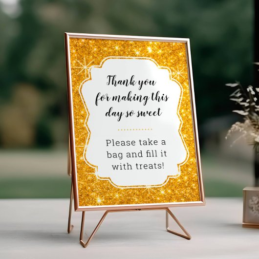 Impression Photo Panneau Baby shower Gold Candy Buffet