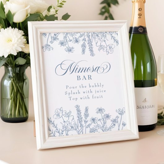 Impression Photo Panneau Boho Periwinkle Fleur sauvage Mimosa Bar
