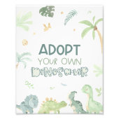 Impression Photo Panneau d'anniversaire Adopté Votre Propre Dinosau (Devant)