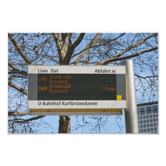 Impression Photo Panneau d'arrêt de bus à Berlin (Devant)