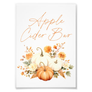 Impression Photo Panneau de Baby Shower Bar à cidre de pomme automn