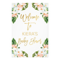 Panneau de bienvenue du baby shower tropical d'Alo