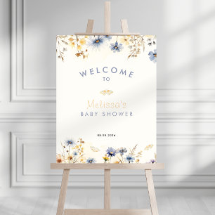 Impression Photo Panneau de bienvenue pour Baby Shower Wildflower -