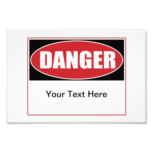 Impression Photo Panneau de danger personnalisable (Devant)
