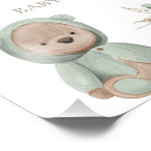 Impression Photo Panneau de douche ours vert boho à peine attendu (Coin)