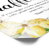 Impression Photo Panneau de Fête des mariées Carreaux bleus Citron  (Coin)