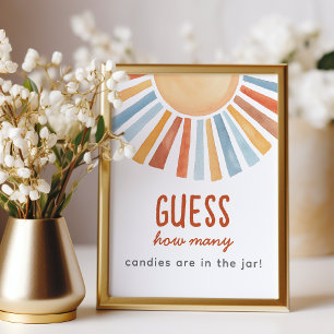 Impression Photo Panneau de jeu de devinette pour Baby Shower Sunsh