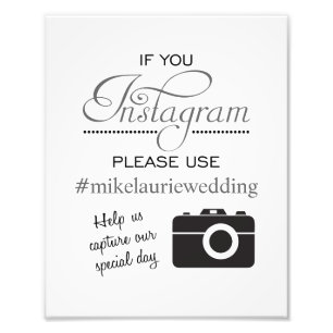 Impression Photo Panneau de l'affiche Mariage Instagram - Steel Gre