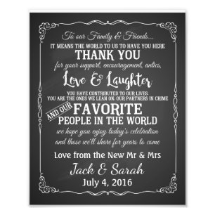 Impression Photo Panneau de montage customisé Merci mariage