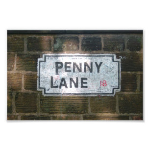 Impression Photo Panneau de rue Penny Lane, Liverpool Royaume-Uni