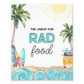 Impression Photo Panneau de table de nourriture pour fête de surf (Devant)