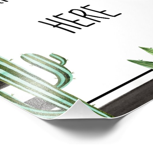 Impression Photo Panneau de table fête d'anniversaire de Cactus per (Coin)