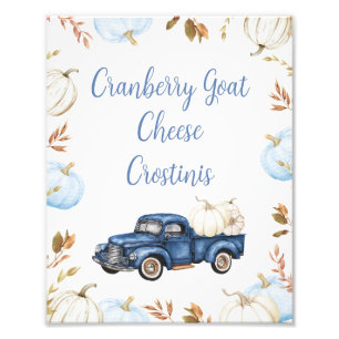 Impression Photo Panneau du Baby shower Citrouille de camion Automn